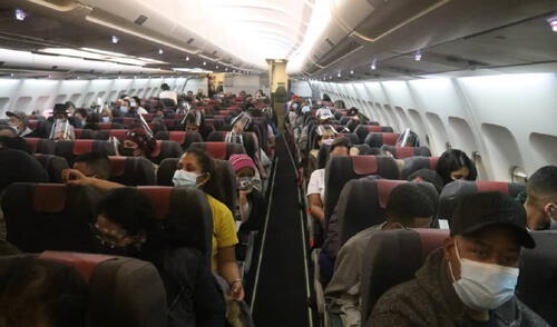 Fueron 258 personas las que dejaron Perú para volver en un avión de Conviasa. Foto: Cancillería de Venezuela Fueron 258 personas las que dejaron Perú para volver en un avión de Conviasa. Foto: Cancillería de Venezuela