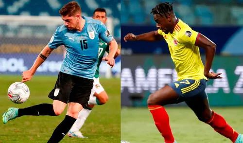 Uruguay y Colombia se ven las caras desde las 7.00 p. m. (hora uruguaya) y 5.00 p. m. (hora colombiana). Foto: composición/EFE Uruguay y Colombia se ven las caras desde las 7.00 p. m. (hora uruguaya) y 5.00 p. m. (hora colombiana). Foto: composición/EFE