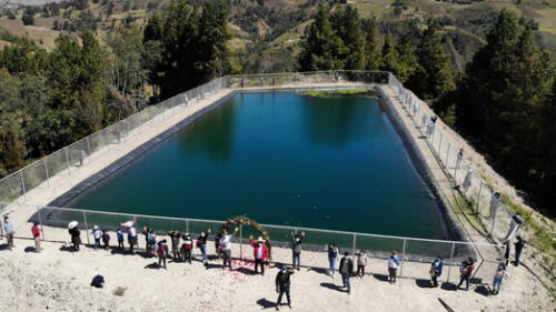 Reservorio almanecerá 4.620 metros cúbicos de agua para beneficiar a productores del caserío Aliso Colorado. Foto: Yanacocha.