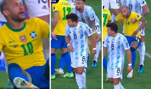 Neymar ha sido muy bien referencia por los jugadores argentinos en los primeros 45'. Foto: captura/DirecTV Sports