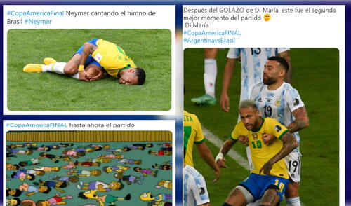 Mira las mejores imágenes que dejó la gran final de la Copa América 2021. Foto: composición Twitter Mira las mejores imágenes que dejó la gran final de la Copa América 2021. Foto: composición Twitter