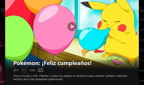 Solo basta con escribir "cumpleaños" en el buscador de Netflix para acceder a estos saludos personalizados. Foto captura: La República