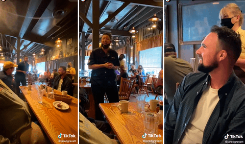 El emocionante video de la muchacha cantando a su cliente cautivó a miles de seguidores en redes sociales. Foto: captura de TikTok