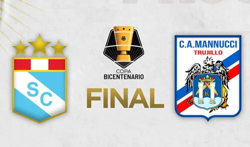 Sporting Cristal y Carlos A. Mannucci se medirán en la final de la Copa Bicentenario 2021. Foto: Twitter/composición