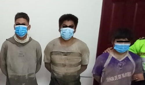 Integrantes de presunta banda cayeron con 11 paquetes de mineral por valor de S/ 55.000. Foto: PNP