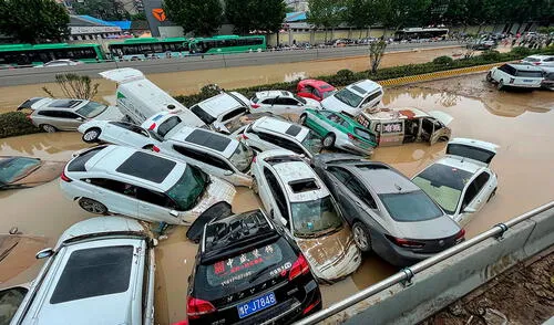 Las lluvias en China han dejado imágenes impactantes. Foto: AFP