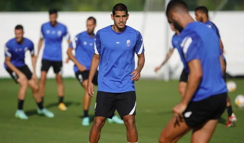 Luis Abram en su primer entrenamiento con el Granada. Foto: Granada CF