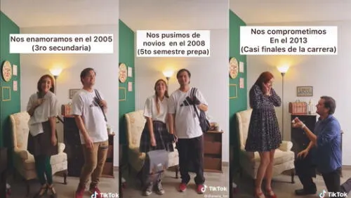 Usuarios de redes sociales felicitaron a la pareja por sus años juntos y les desearon los mejores deseos a futuro. Foto: captura de TikTok