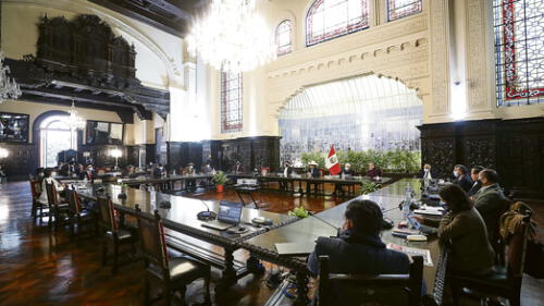 El dato. Se llevó a cabo el primer Consejo de Ministros de la era de Pedro Castillo. Inicialmente se especuló con la posibilidad de que el presidente ofreciera un mensaje. No ocurrió. Foto: PCM