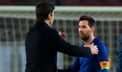 Pochettino y Messi se enfrentaron en la Champions League pasada. Foto: EFE