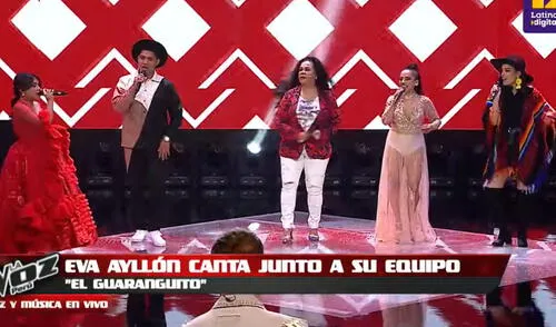 El equipo de Eva Ayllón participó de la última jornada de La voz Perú. Foto: captura Latina El equipo de Eva Ayllón participó de la última jornada de La voz Perú. Foto: captura Latina
