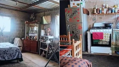 La usuaria mostró las habitaciones, la cocina y la sala e su vivienda. Foto: captura de TikTok La usuaria mostró las habitaciones, la cocina y la sala e su vivienda. Foto: captura de TikTok
