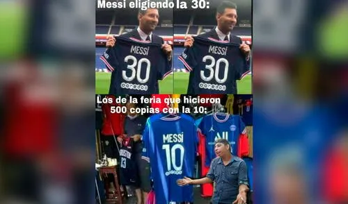 Los memes de Lionel Messi ironizaron con el número que usará el jugador en el Paris Saint Germain. Foto: Twitter Los memes de Lionel Messi ironizaron con el número que usará el jugador en el Paris Saint Germain. Foto: Twitter
