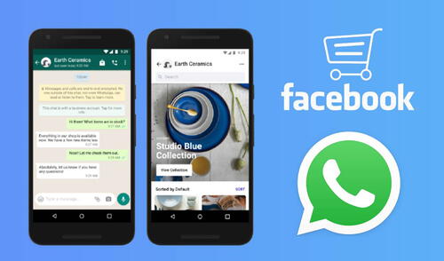 Ya es posible trasladar todos los artículos y precios de tus tiendas de Facebook a una cuenta WhatsApp automáticamente. Conoce cómo adquirir miles de productos sin tener que salir de la aplicación. Foto: Marketing 4 Ecommerce/composición