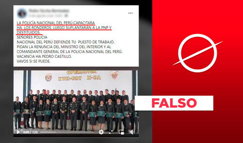 No, no existe una orden para que la PNP “empiece a capacitar” a las rondas campesinas con el fin de sustituirla. Foto: composición Verificador LR No, no existe una orden para que la PNP “empiece a capacitar” a las rondas campesinas con el fin de sustituirla. Foto: composición Verificador LR