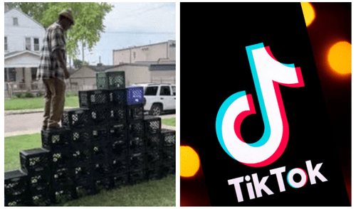 Reto viral en TikTok,  ‘milk crate challenge’, es prohibido por la plataforma debido a las consecuencias para la salud. Foto: composición/Pixabay