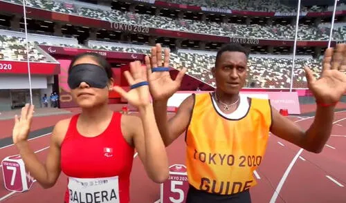 Baldera también disputó los 400 metros T11 en Tokio 2020, ubicándose en la décima posición. Foto: captura Paralympic Games Baldera también disputó los 400 metros T11 en Tokio 2020, ubicándose en la décima posición. Foto: captura Paralympic Games