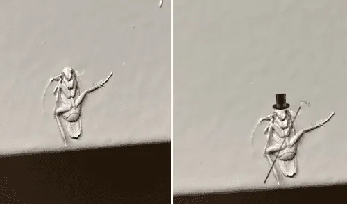 La cucaracha quedó con una pata levantada como si estuviera bailando. Foto: captura de Facebook