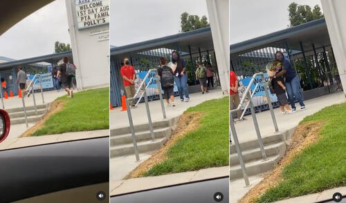 El escolar se encontraba feliz de volver a ver a su maestra.
Foto: captura de Instagram