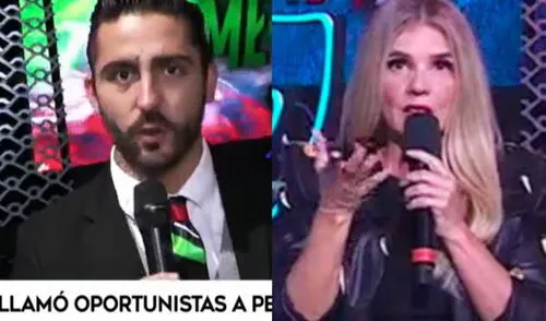 Luis 'El Potro' Caballero discute con Johanna San Miguel en el EEG vs Guerreros México. Foto: captura de América TV Luis 'El Potro' Caballero discute con Johanna San Miguel en el EEG vs Guerreros México. Foto: captura de América TV