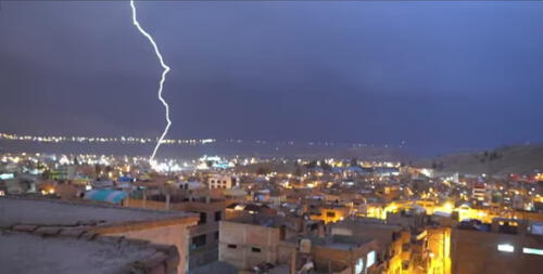 Esta noche, los rayos sorprendieron a la población puneña Foto: La República