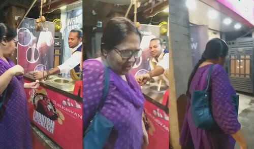 Su hija decidió llevar a su madre a una heladería turca. Foto: captura de YouTube