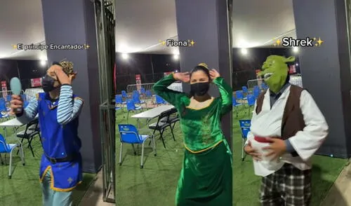 Los divertidos disfraces de la película animada Shrek se volvió viral en redes sociales. Foto: captura de TikTok Los divertidos disfraces de la película animada Shrek se volvió viral en redes sociales. Foto: captura de TikTok