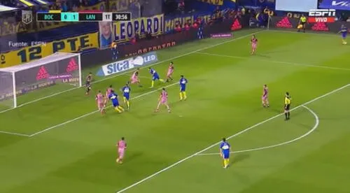 Boca Juniors vs. Lanús: Marcelo Weigandt anotó el 1-1 a favor de los xeneises. Foto: Captura ESPN
