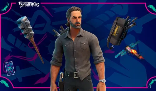 La skin de Rick Grimes cuesta 1.500 paVos y el lote que incluye arma y planeador vale 1.900 paVos. Foto: Fortnite La skin de Rick Grimes cuesta 1.500 paVos y el lote que incluye arma y planeador vale 1.900 paVos. Foto: Fortnite