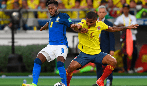 Brasil y Colombia igualan por Eliminatorias Qatar 2022 desde Barranquilla. Foto: AFP