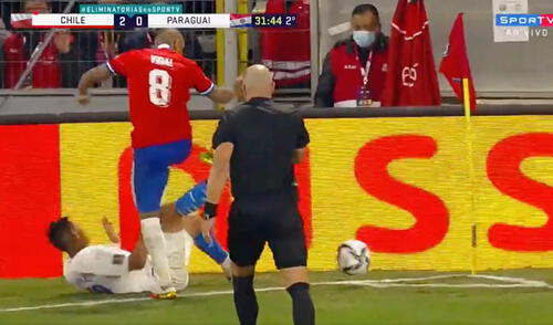 Arturo Vidal se perdió el duelo ante Perú por acumulación de tarjetas. Foto: captura SporTV