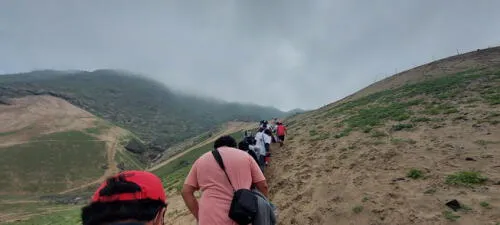 Vecinos se agruparon en brigadas para subir a cerro. Foto: difusión