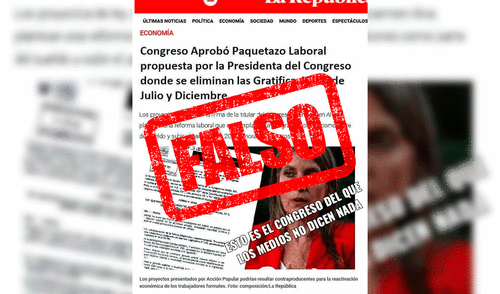 Noticia falsa de La República está circulando en redes sociales. Foto: composición/difusión