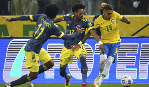 Colombia visita a Brasil en su casa por las Eliminatorias Qatar 2022. Foto: AFP Colombia visita a Brasil en su casa por las Eliminatorias Qatar 2022. Foto: AFP