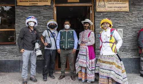Equipo de National Geographic se reunió con autoridades de Autocolca. Foto: Autocolca