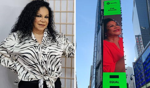 Eva Ayllón agradeció a Spotify por la oportunidad de aparecer en el Time Square. Foto: Instagram Eva Ayllón agradeció a Spotify por la oportunidad de aparecer en el Time Square. Foto: Instagram