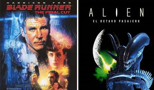 Blade Runner llegó a los cines en 1982, mientras que Alien tuvo su arribo a la pantalla grande en 1979. Foto: composición/Warner Bros./20th Century Fox