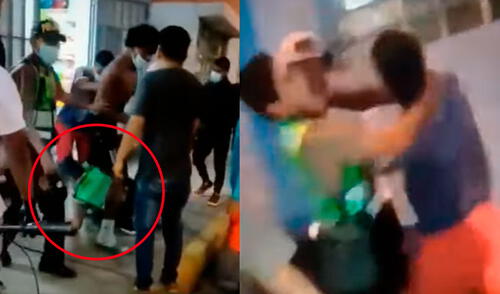 La violenta escena fue captada por los transeúntes que se encontraban en la zona. Foto: captura de ATV