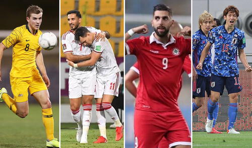 Aunque Australia, Emiratos Árabes y Japón son los que más probabilidad tienen de llegar al repechaje, aún hay chances para los demás países. Foto: composición/AFP