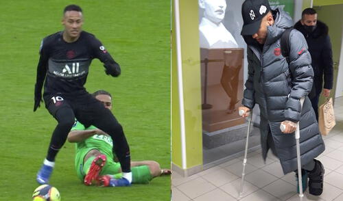 Neymar sufrió la lesión mientras el PSG se imponía 2-1. Fotos: captura ESPN / Le Parisien