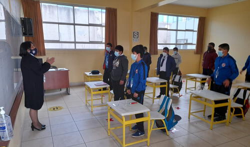 Cusco. Estudiantes volvieron al colegio luego de casi dos años. Foto: La República