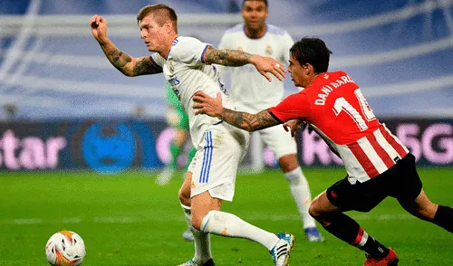 Real Madrid derrota a su similar del Athletic Bilbao por LaLiga desde el Santiago Bernabéu. Foto: AFP