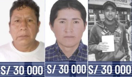 Hombres son requeridos por juzgados de Cusco y Puno. Foto: Mininter