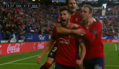 Barcelona le lleva dos puntos a Osasuna en LaLiga. Foto: captura/ESPN