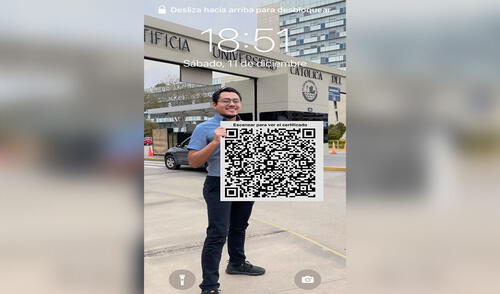 Para evitar problemas, un joven modificó una imagen suya y le puso su código QR para respetar la medida dispuesta por el Ministerio de Salud. Foto: Michael_jvt/ Twitter Para evitar problemas, un joven modificó una imagen suya y le puso su código QR para respetar la medida dispuesta por el Ministerio de Salud. Foto: Michael_jvt/ Twitter