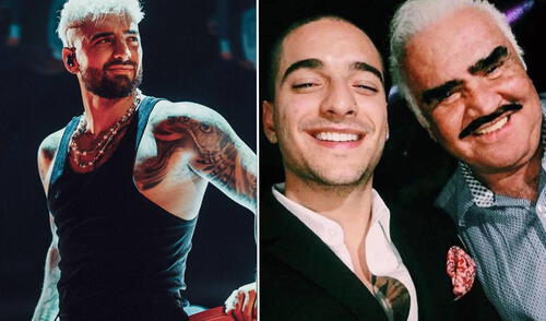 Maluma conoció a Vicente Fernández y a su familia. Foto: composición/ Instagram