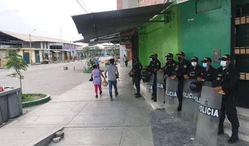 PNP mantuvo el orden en complejo de mercados. Foto: Municipalidad de Piura.