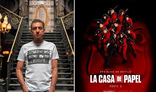 Álex Pina es el creado de la exitosa serie La casa de papel. Foto: composición/Twitter/@lacasadepapel