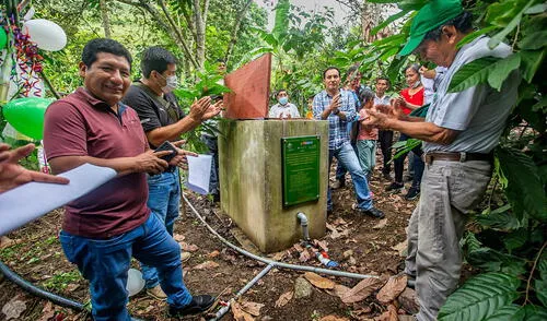 Beneficiarios irrigarán aproximadamente 30 hectáreas de cultivos de cacao. Foto: Midagri Beneficiarios irrigarán aproximadamente 30 hectáreas de cultivos de cacao. Foto: Midagri