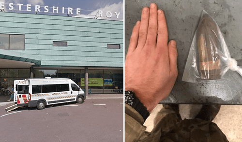 El paciente estuvo en el área de emergencias del Gloucestershire Royal Hospital. Foto: composición/The Sun-Gloucestershire Royal Hospital